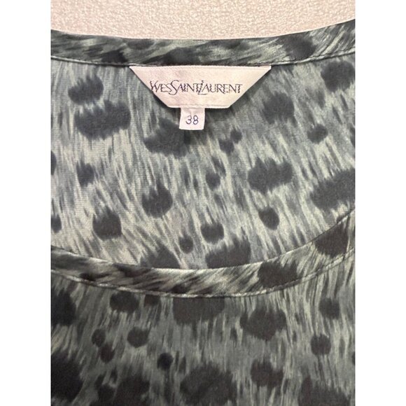 Vintage Yves Saint Laurent Leopard Print Sleeveless Silk Top Size 38 US 6 Small - Picture 4 of 5